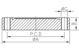 CF16-350 BLANK FLANGE- NONROTATABLE WITH TAPPED BOLT HOLES_1
