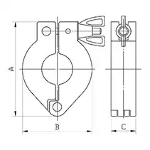KF NW 10-50 WING NUT CLAMP_Single pin Clamp