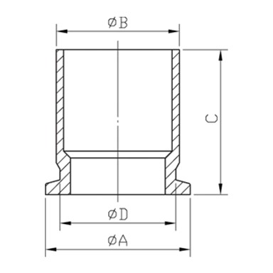 KF NW 25-40 HALF NIPPLE FLANGE-LONG _SIZE