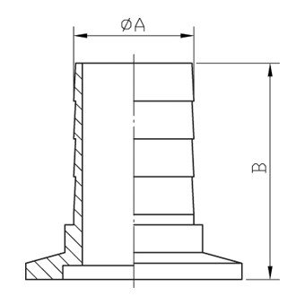 KF NW 25-40 HALF NIPPLE FLANGE-LONG_2_SIZE