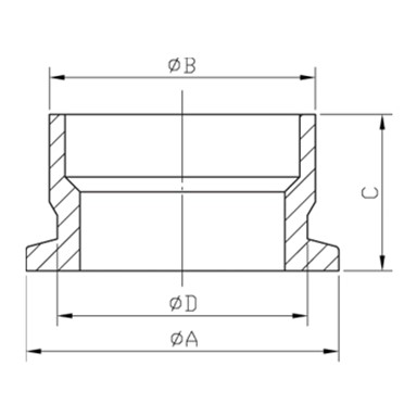 KF NW 25-40 HALF NIPPLE FLANGE-SHORT (JIS-PIP)_SIZE
